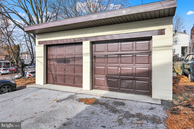 view of garage