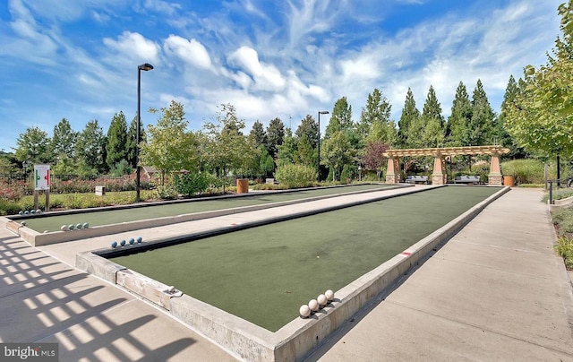 view of home's community featuring a pergola