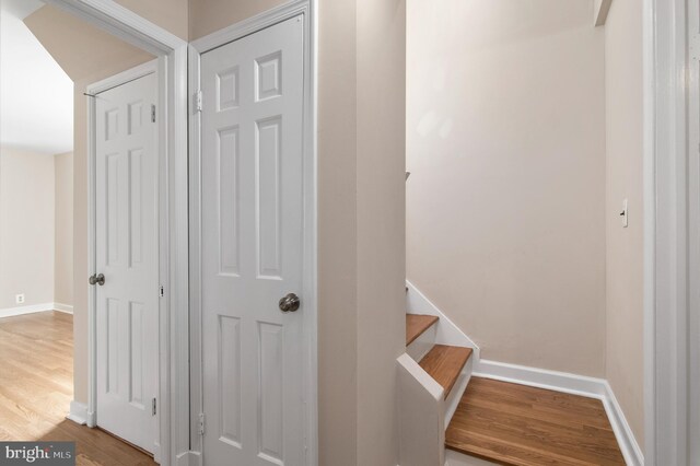 hallway featuring hardwood / wood-style flooring