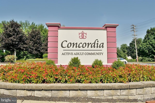 view of community sign