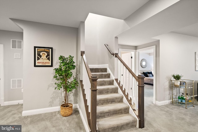 stairway with carpet