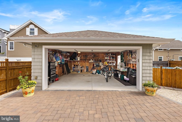 view of garage