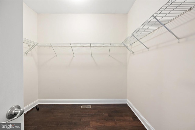 spacious closet featuring hardwood / wood-style floors