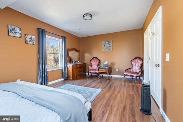 bedroom featuring hardwood / wood-style flooring