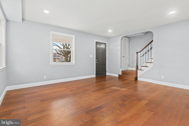 interior space with hardwood / wood-style flooring