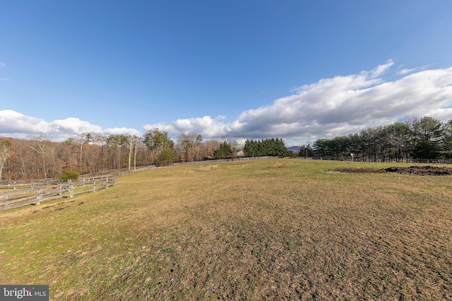 view of yard featuring a rural view