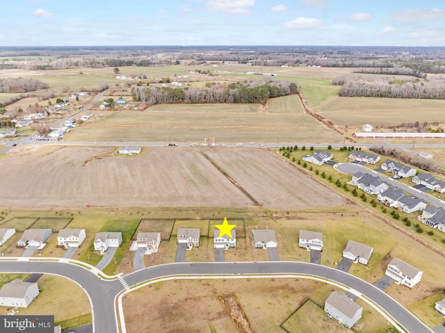 aerial view with a rural view