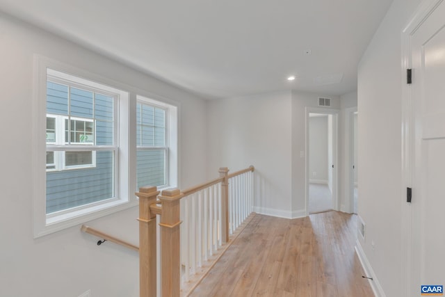 hallway featuring light wood-type flooring