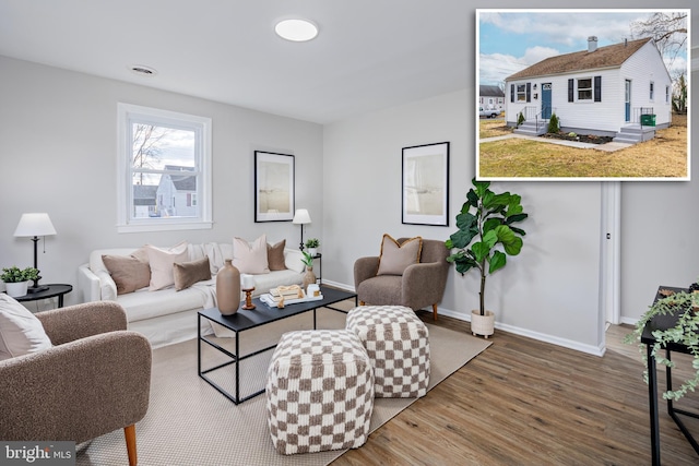 living room featuring hardwood / wood-style floors