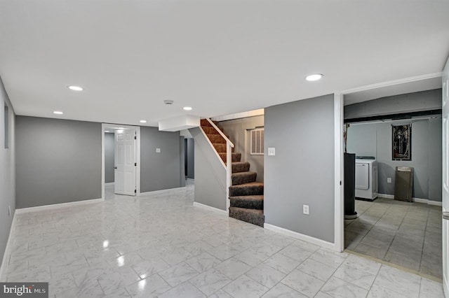 interior space with washer / dryer