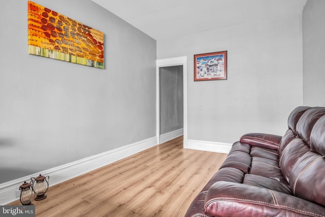 living room featuring light wood-type flooring