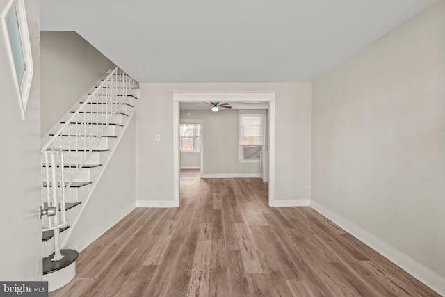 interior space with hardwood / wood-style floors