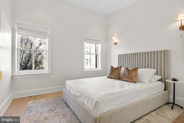 bedroom featuring light wood-type flooring