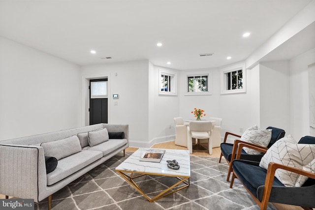 living room featuring hardwood / wood-style floors