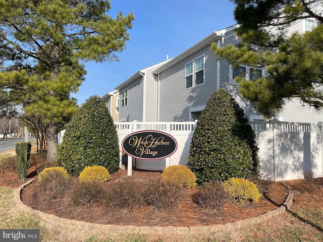 view of community sign