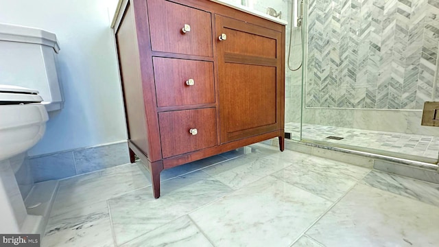 bathroom featuring walk in shower