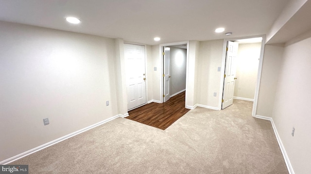 basement featuring carpet floors