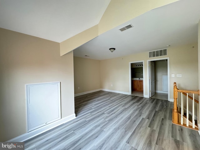 spare room featuring light hardwood / wood-style floors