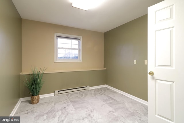 spare room with baseboard heating