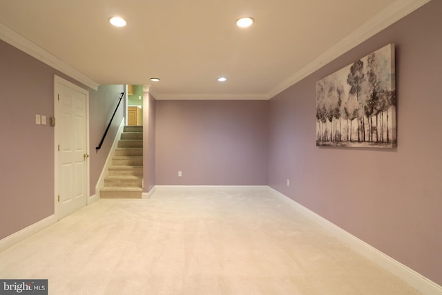 interior space with ornamental molding