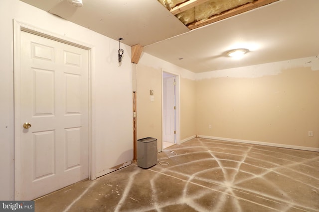 basement with carpet floors