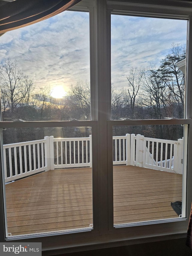 view of deck at dusk