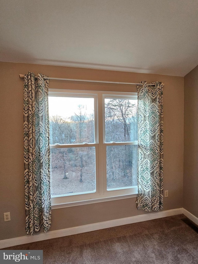 unfurnished room with carpet floors