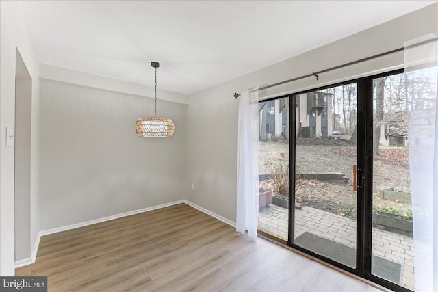 interior space with hardwood / wood-style floors