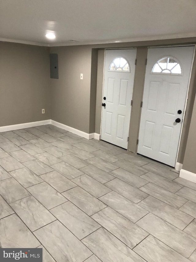 entryway featuring electric panel