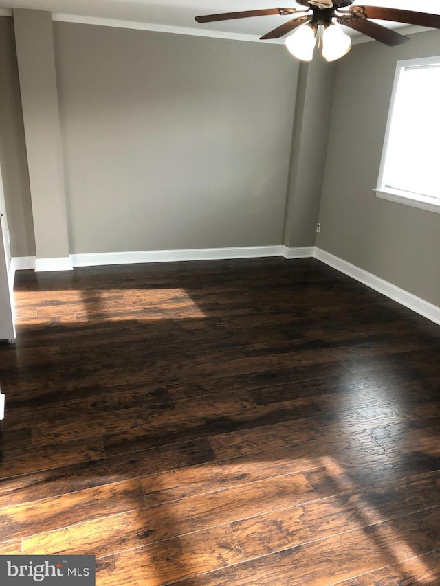 unfurnished room featuring dark hardwood / wood-style flooring