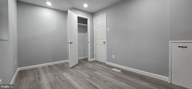 interior space with light hardwood / wood-style flooring