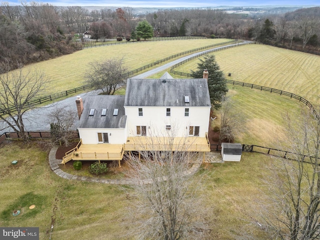 bird's eye view featuring a rural view