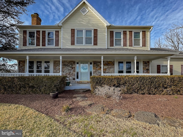 view of front facade featuring a porch