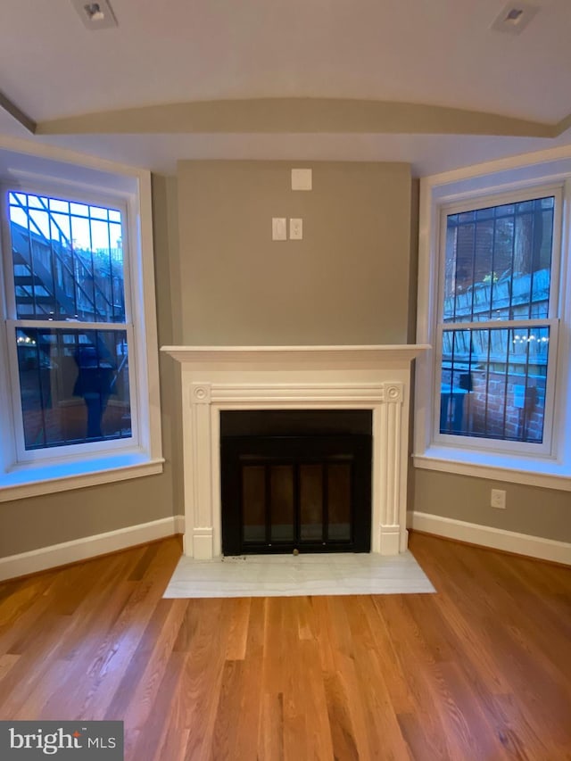 1750 S St NW Unit 1, Washington, DC 20009 - detailed view of a fireplace with flush hearth and wood finished floors