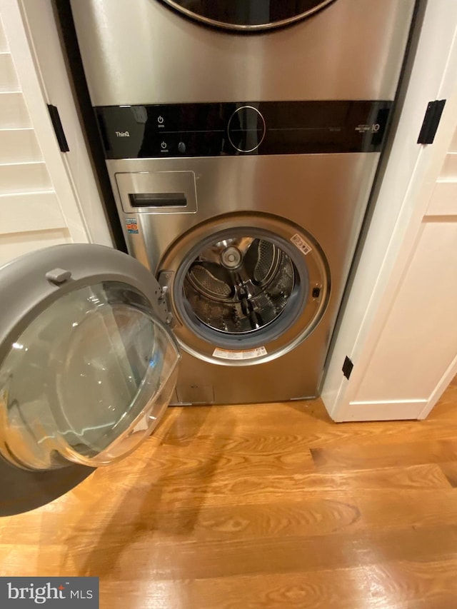 laundry area featuring light hardwood / wood-style flooring