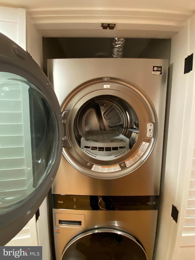 1750 S St NW Unit 1, Washington, DC 20009 - laundry area with estacked washer and dryer