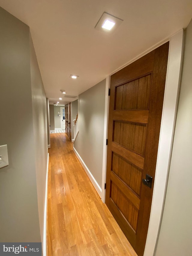 hall featuring light hardwood / wood-style flooring