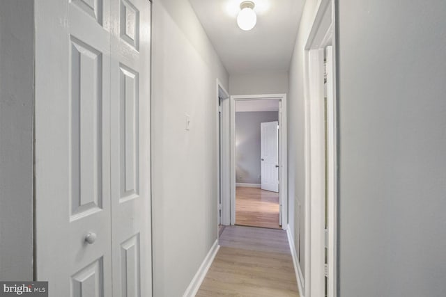 hall featuring light hardwood / wood-style floors