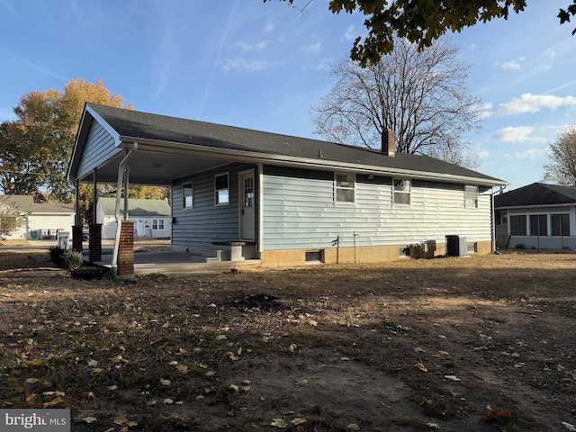 view of home's exterior featuring central air condition unit