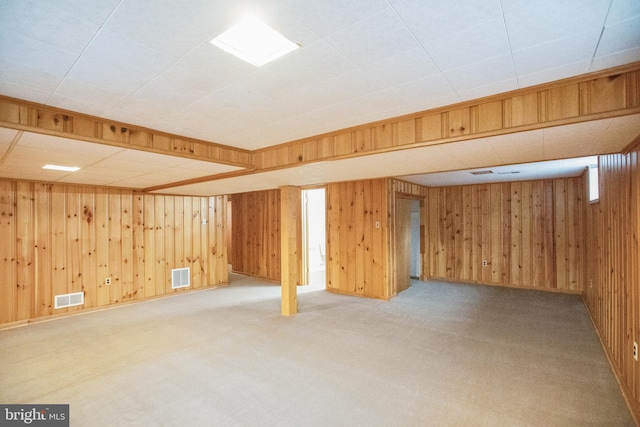 basement featuring carpet floors