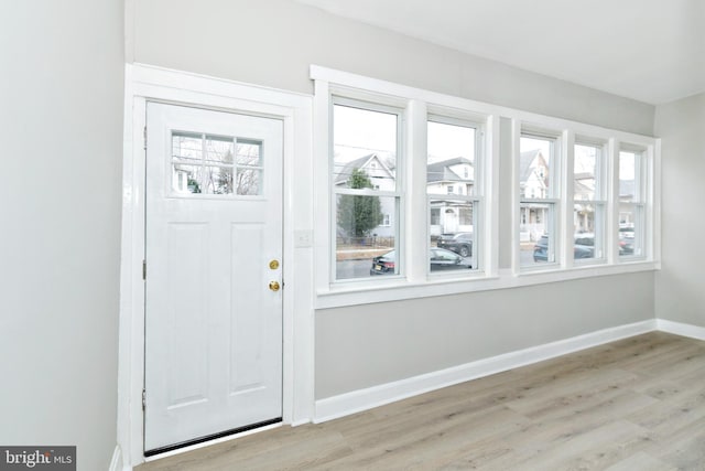 entrance foyer featuring light wood-type flooring