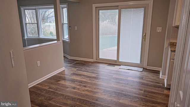 interior space featuring dark hardwood / wood-style flooring