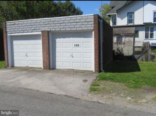 view of garage