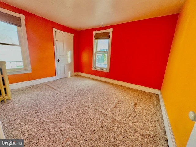 unfurnished room featuring carpet floors