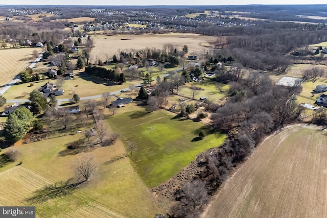 drone / aerial view featuring a rural view