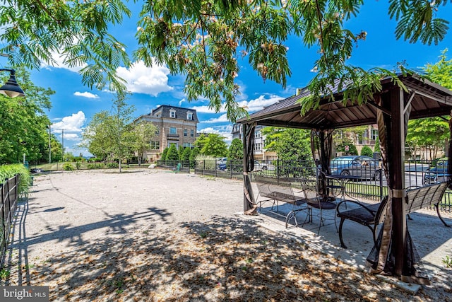 view of community with a gazebo