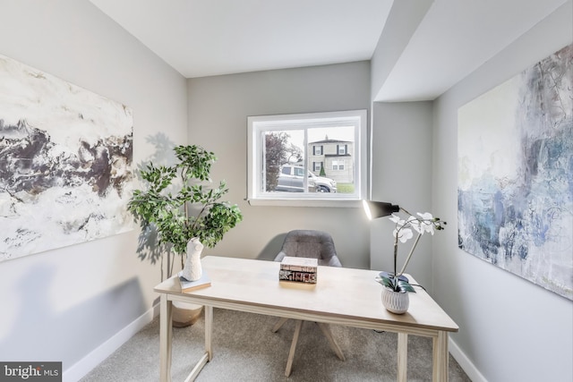 home office featuring carpet floors