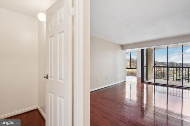 spare room featuring dark wood-type flooring and a healthy amount of sunlight