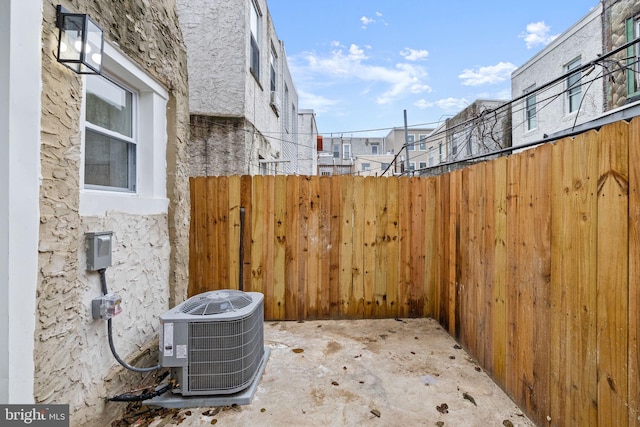 view of patio featuring central AC