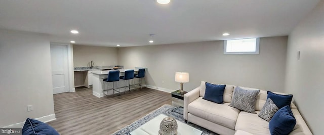 living room featuring wood-type flooring